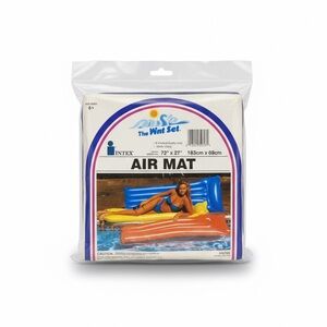 Vintage 1992 Intex The Wet Set Air Mat Pool Float Blue New 90s Deadstock